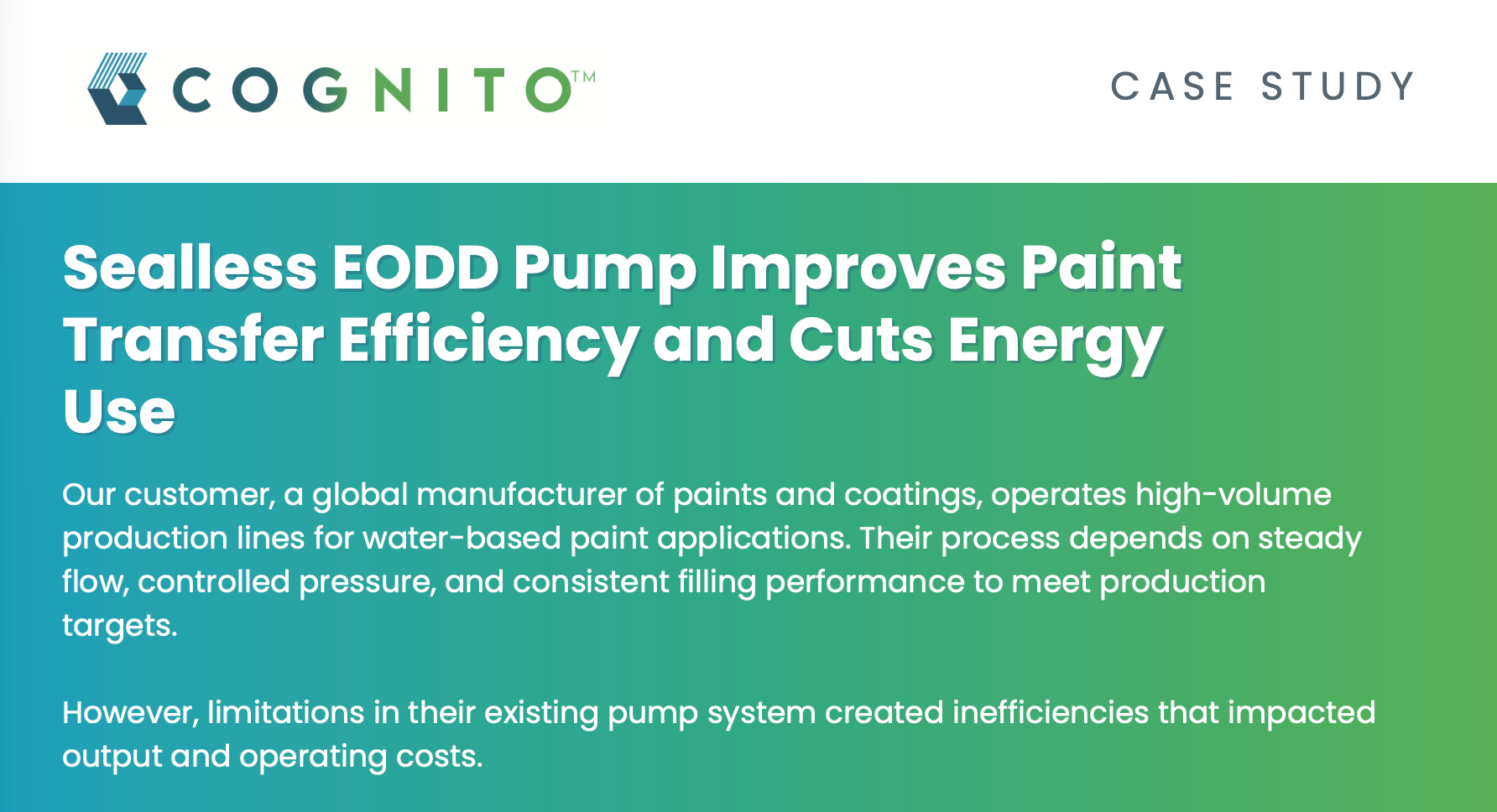 Sealless EODD Pump Improves Paint Transfer Efficiency and Cuts Energy Use